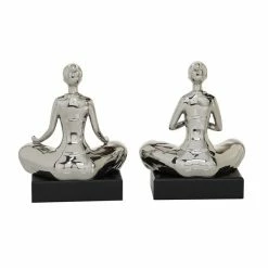 Cheap 👍 Grayson Lane Silver Porcelain Yoga Sculptures - Set of 2 ❤️ -GRAYSON LANE Sales 2022 330859634 AlternateImage5 l