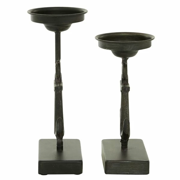 Outlet ๐ Grayson Lane Coastal Black Metal Pillar Candle Holder - Set of 2 ๐ 5 Outlet ๐ Grayson Lane Coastal Black Metal Pillar Candle Holder - Set of 2 ๐ - Image 5