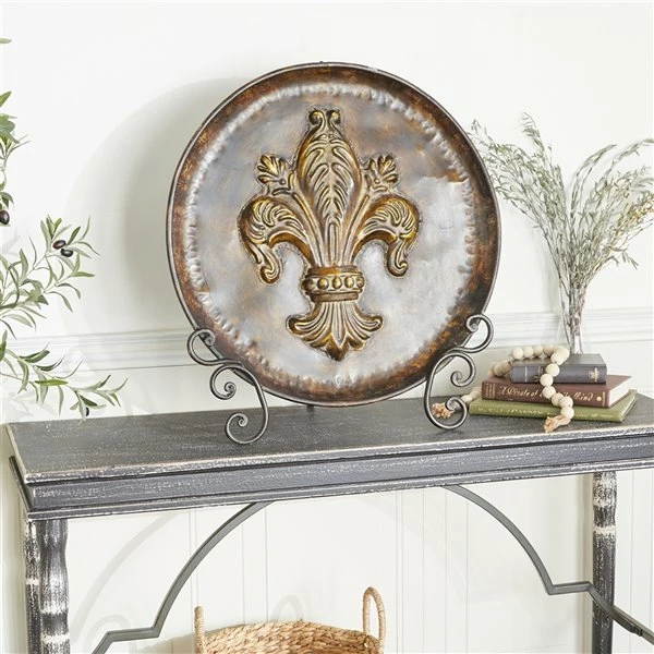 Budget 👏 Grayson Lane Brown Iron Decorative Plate Stand 🛒 2 Budget 👏 Grayson Lane Brown Iron Decorative Plate Stand 🛒 - Image 2