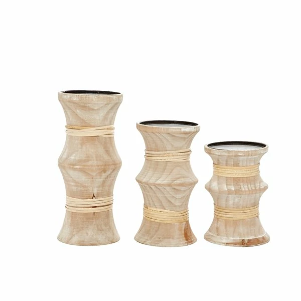 Hot Sale 🧨 Grayson Lane Set of 3 Natural Wooden Pillar Candle Holder ✔️ 5 Hot Sale 🧨 Grayson Lane Set of 3 Natural Wooden Pillar Candle Holder ✔️ - Image 5
