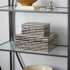 Cheap 🔔 Grayson Lane Black Coastal Mother of Pearl Boxes - Set of 2 🛒 -GRAYSON LANE Sales 2022 330859654 AlternateImage1 l