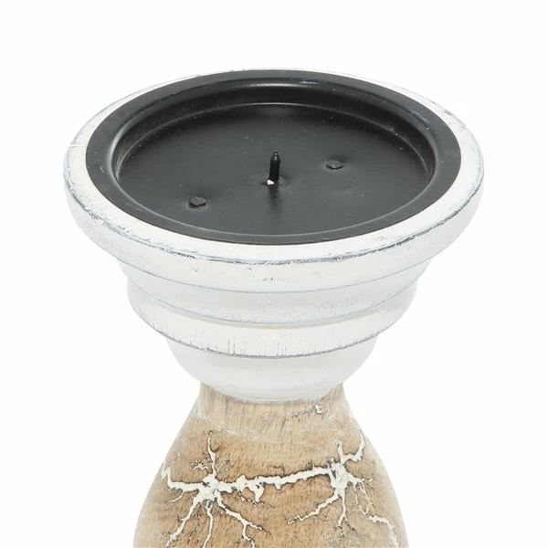 Coupon 👏 Grayson Lane Beige Wooden Pillar Candle Holder - Set of 3 🔥 3 Coupon 👏 Grayson Lane Beige Wooden Pillar Candle Holder - Set of 3 🔥 - Image 3