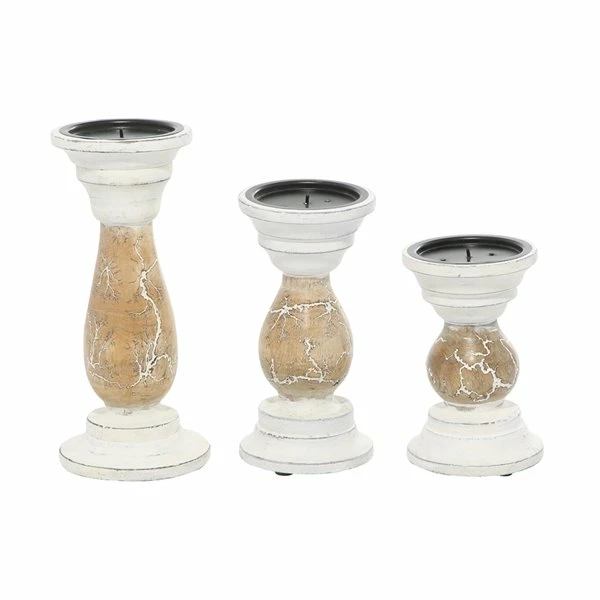 Coupon 👏 Grayson Lane Beige Wooden Pillar Candle Holder - Set of 3 🔥 5 Coupon 👏 Grayson Lane Beige Wooden Pillar Candle Holder - Set of 3 🔥 - Image 5