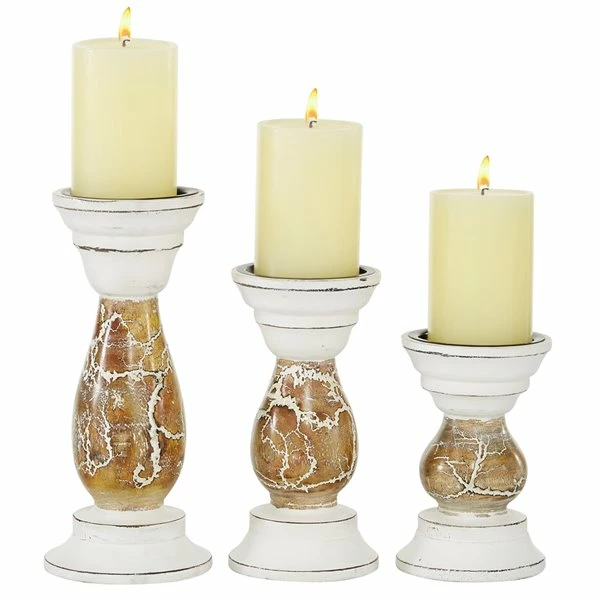 Coupon 👏 Grayson Lane Beige Wooden Pillar Candle Holder - Set of 3 🔥 1 Coupon 👏 Grayson Lane Beige Wooden Pillar Candle Holder - Set of 3 🔥