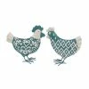 Flash Sale 👍 Grayson Lane Turquoise Polystone Rooster Sculpture - Set of 2 ⭐