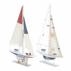 Top 10 🥰 Grayson Lane White Coastal Wood Sailboat Sculptures - Set of 2 ❤️