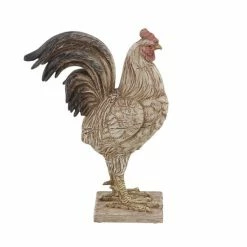 Buy 🎉 Grayson Lane Beige Polystone Rooster Sculpture 😀