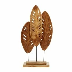 New 🥰 Grayson Lane Brown Teak Wood Leaves Sculpture 👍 -GRAYSON LANE Sales 2022 330859705 AlternateImage3 l