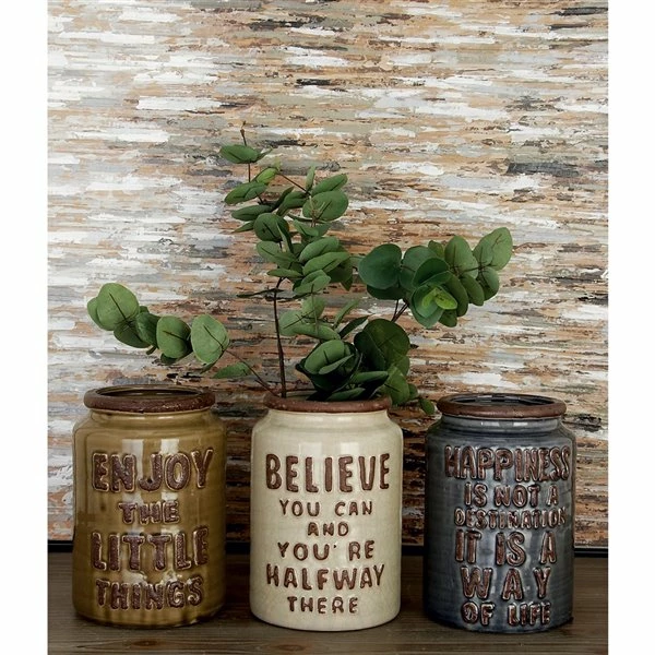 Best deal ๐ฅฐ Grayson Lane Vintage Ceramic Decorative Jars - Set of 3 ๐ 2 Best deal ๐ฅฐ Grayson Lane Vintage Ceramic Decorative Jars - Set of 3 ๐ - Image 2