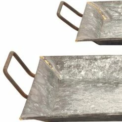 Discount 🤩 Grayson Lane Grey Metal Trays - Set of 2 🎉 -GRAYSON LANE Sales 2022 330859716 AlternateImage2 l