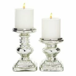 Cheap ✨ Grayson Lane 1-Candle Glass Pillar Candle Holder - Set of 2 ❤️