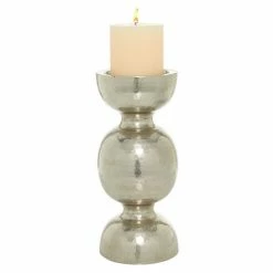 Discount ❤️ Grayson Lane Silver Iron Pillar Candle Holder ⭐