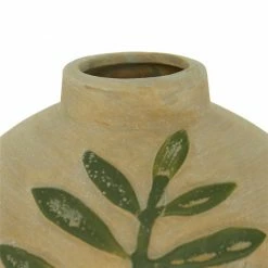 Flash Sale 😀 Grayson Lane Tan Coastal Ceramic Vase with Leaf 😀 -GRAYSON LANE Sales 2022 330859737 AlternateImage3 l