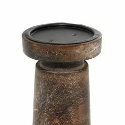 New 🎉 Grayson Lane Natural Brown Wooden Pillar Candle Holder - Set of 3 🥰 -GRAYSON LANE Sales 2022 330859754 AlternateImage4 l