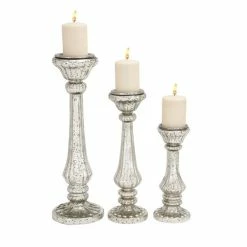 Best reviews of π Grayson Lane 1-Candle Glass Pillar Candle Holder - Set of 3 π