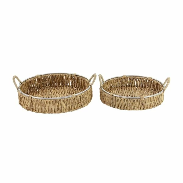 Best Sale 😉 Grayson Lane Coastal Brown Sea Grass Trays - Set of 2 🔔 5 Best Sale 😉 Grayson Lane Coastal Brown Sea Grass Trays - Set of 2 🔔 - Image 5