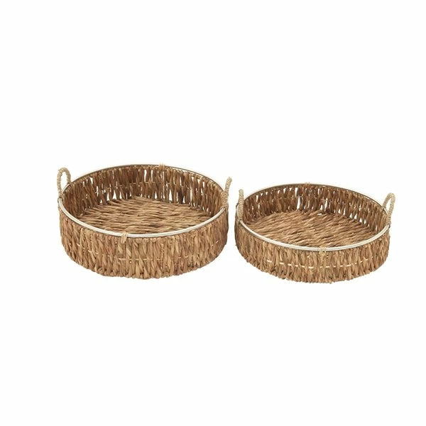 Best Sale 😉 Grayson Lane Coastal Brown Sea Grass Trays - Set of 2 🔔 1 Best Sale 😉 Grayson Lane Coastal Brown Sea Grass Trays - Set of 2 🔔
