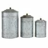 Best Sale 🥰 Grayson Lane Grey Metal Decorative Jars - Set of 3 😉