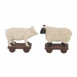 Deals 💯 Grayson Lane White Polystone Farm Animal Sculptures - Set of 2 👏