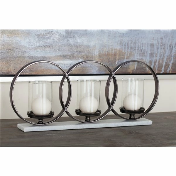 Best Pirce ✔️ Grayson Lane 3-Candle Black Aluminum Votive Candle Holder 🥰 2 Best Pirce ✔️ Grayson Lane 3-Candle Black Aluminum Votive Candle Holder 🥰 - Image 2