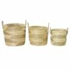 Buy 🎉 Grayson Lane Beige Sea Grass Storage Baskets - Set of 3 👏
