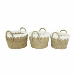 Wholesale ๐ Grayson Lane Brown Sea Grass Storage Baskets - Set of 3 ๐