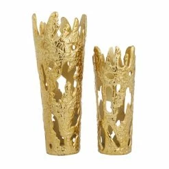 Flash Sale ⌛ Grayson Lane Gold Aluminum Vases - Set of 2 🥰 -GRAYSON LANE Sales 2022 330859821 AlternateImage4 l