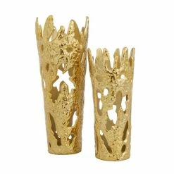 Flash Sale ⌛ Grayson Lane Gold Aluminum Vases - Set of 2 🥰