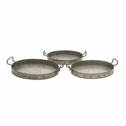 Discount ✔️ Grayson Lane Grey Metal Trays - Set of 3 ✨