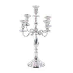 Outlet 😍 Grayson Lane 5-Candle Silver Aluminum Candelabra Candle Holder 🌟 -GRAYSON LANE Sales 2022 330859850 AlternateImage5 l