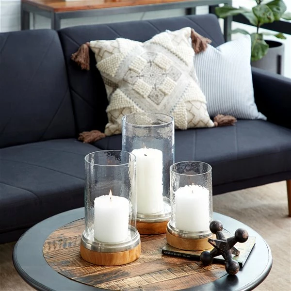 Cheap ⭐ Grayson Lane 1-Candle Glass Hurricane Candle Holder - Set of 3 😍 2 Cheap ⭐ Grayson Lane 1-Candle Glass Hurricane Candle Holder - Set of 3 😍 - Image 2