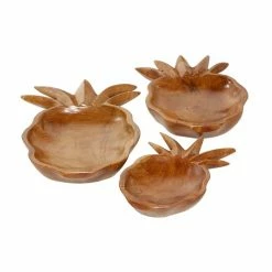 Best reviews of 🤩 Grayson Lane Brown Teak Wood Decorative Bowls - Set of 3 ⭐