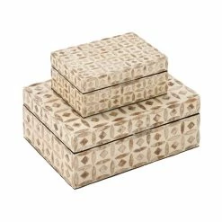 New 💯 Grayson Lane Beige Mother of Pearl Boxes - Set of 2 🧨 -GRAYSON LANE Sales 2022 330859865 AlternateImage4 l