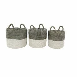 Best Pirce 🤩 Grayson Lane White Sea Grass Storage Baskets - Set of 3 🌟