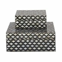 Best Sale ✨ Grayson Lane Black Mother of Pearl Boxes - Set of 2 💯