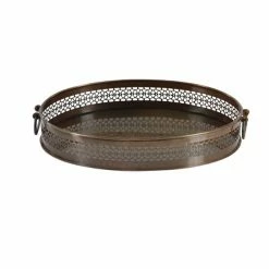 Buy 👍 Grayson Lane Traditional Brown Metal Trays - Set of 2 🥰 -GRAYSON LANE Sales 2022 330859884 AlternateImage5 l