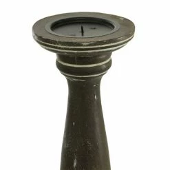 Best deal 💯 Grayson Lane Country Cottage Brown Wooden Pillar Candle Holder - Set of 3 🔔 -GRAYSON LANE Sales 2022 330859892 AlternateImage4 l