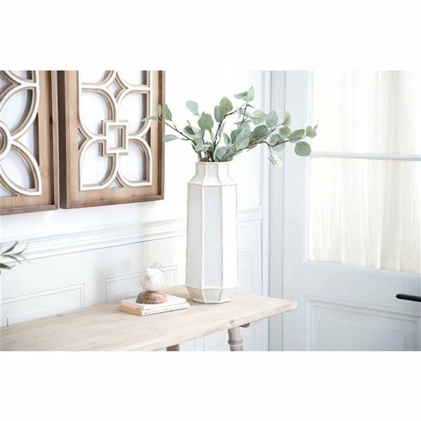 Budget 🔔 Grayson Lane White Ceramic Vase 🤩 2 Budget 🔔 Grayson Lane White Ceramic Vase 🤩 - Image 2
