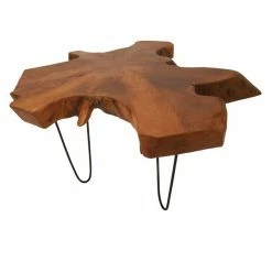 Cheap 😉 Grayson Lane Brown Teak Wood and Metal Coffee Table 🎁