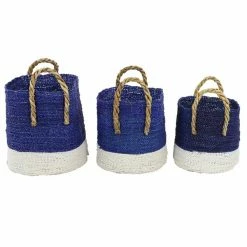 Cheapest 🎉 Grayson Lane Blue Sea Grass Storage Baskets - Set of 3 ⌛ -GRAYSON LANE Sales 2022 330859924 AlternateImage5 l