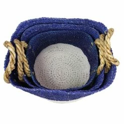 Cheapest 🎉 Grayson Lane Blue Sea Grass Storage Baskets - Set of 3 ⌛ -GRAYSON LANE Sales 2022 330859924 AlternateImage6 l