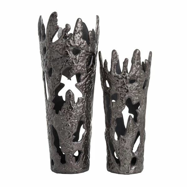 Best deal 🥰 Grayson Lane Black Aluminum Vases - Set of 2 👍 1 Best deal 🥰 Grayson Lane Black Aluminum Vases - Set of 2 👍
