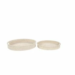 Coupon 🔔 Grayson Lane Boho Cream Wood Trays - Set of 2 🧨 -GRAYSON LANE Sales 2022 330859932 AlternateImage5 l