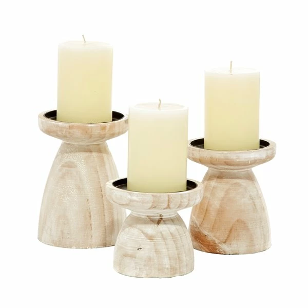 Deals ✔️ Grayson Lane Set of 3 Wooden Pillar Candle Holder ⌛ 1 Deals ✔️ Grayson Lane Set of 3 Wooden Pillar Candle Holder ⌛