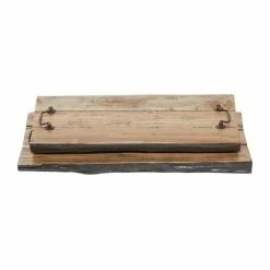 Top 10 🎉 Grayson Lane Brown Teak Wood Trays - Set of 2 😉