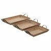 Cheap ⭐ Grayson Lane Coastal Brown Wood Trays - Set of 3 ✨