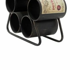 Brand new 👍 Grayson Lane 6-in x 14-in Black Metal Wine rack 🔔 -GRAYSON LANE Sales 2022 330859939 AlternateImage3 l
