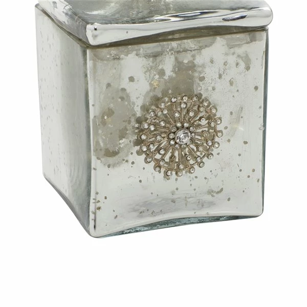 Brand new ✔️ Grayson Lane Glam Silver Glass Decorative Jar 🎁 4 Brand new ✔️ Grayson Lane Glam Silver Glass Decorative Jar 🎁 - Image 4