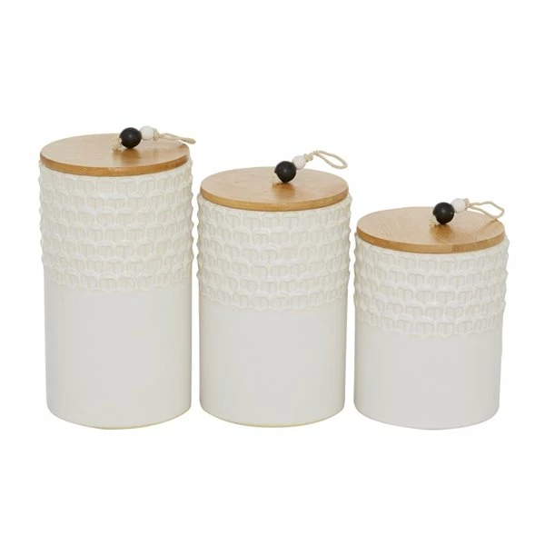 Best deal 🔥 Grayson Lane White Ceramic Decorative Jars - Set of 3 ⌛ 1 Best deal 🔥 Grayson Lane White Ceramic Decorative Jars - Set of 3 ⌛
