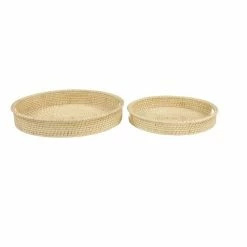 Coupon 👏 Grayson Lane Boho Light Brown Wood Trays - Set of 2 🥰 -GRAYSON LANE Sales 2022 330859961 AlternateImage4 l